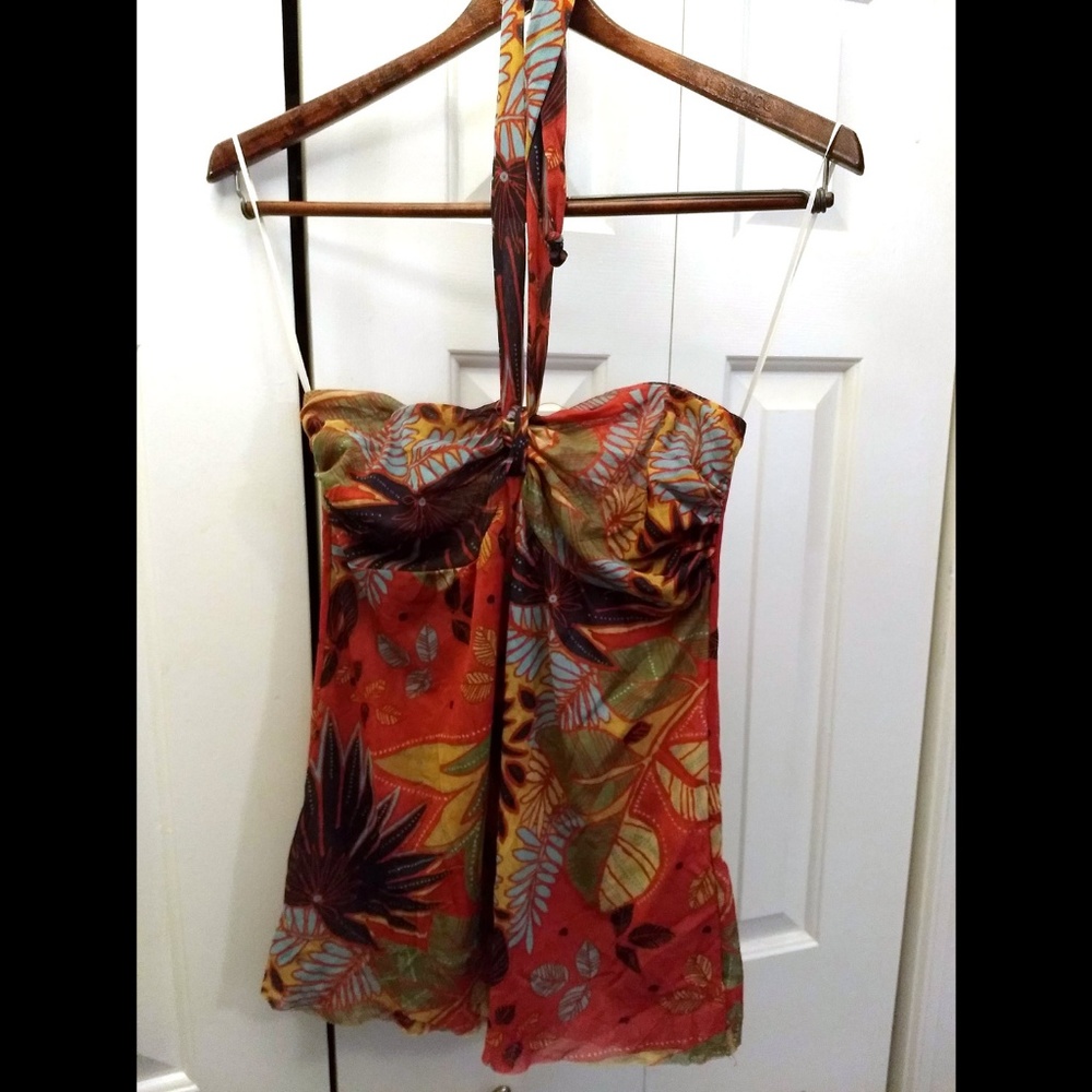 Floral print halter top